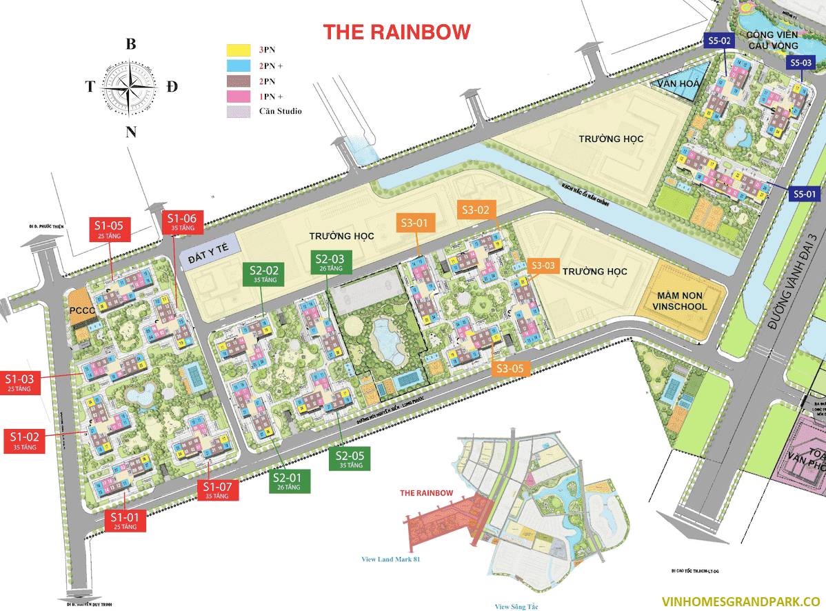 phân khu The Rainbow Vinhomes Grand Park
